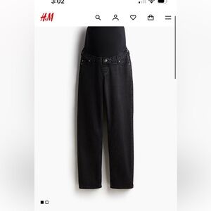 H&M maternity Women's Black Straight-Leg Jeans